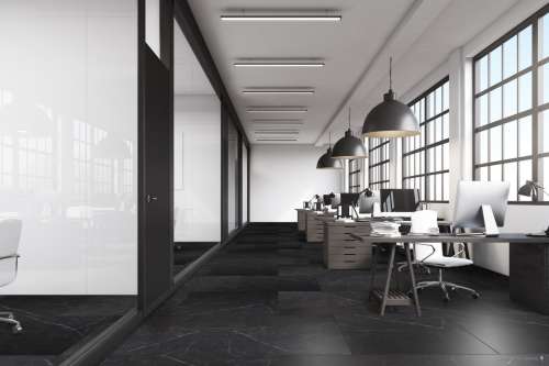 TFD Marble Nero Vinyl Raumbild Büro